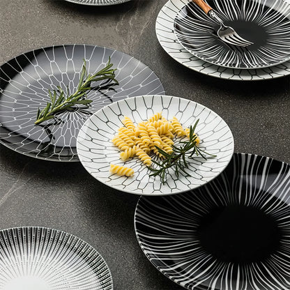 Geometric Pattern Dinner Plate Dinnerware Set
