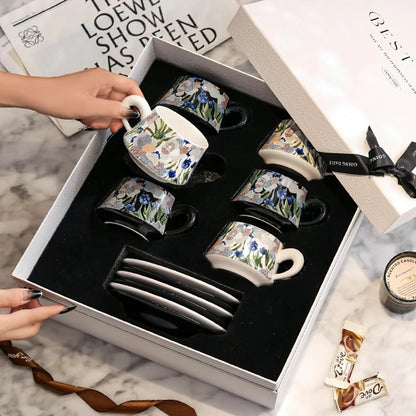 Iris Flowe Garden Coffee Cup Set