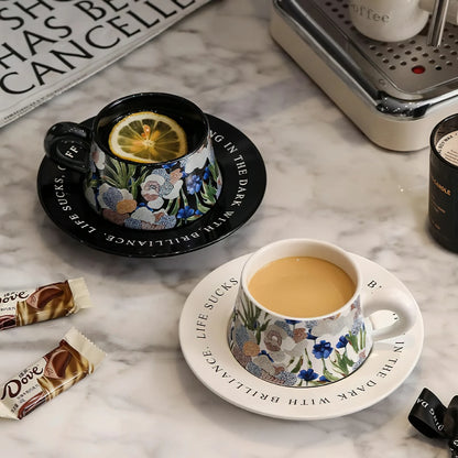 Iris Flowe Garden Coffee Cup Set