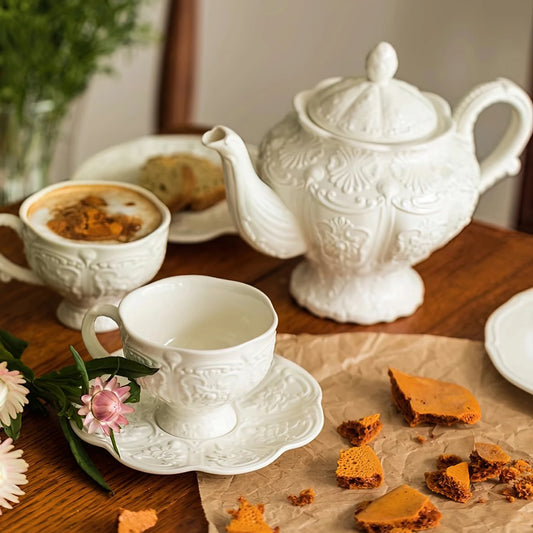 Iris Palace Sculpture Ceramic Coffee & Tea Cup Set