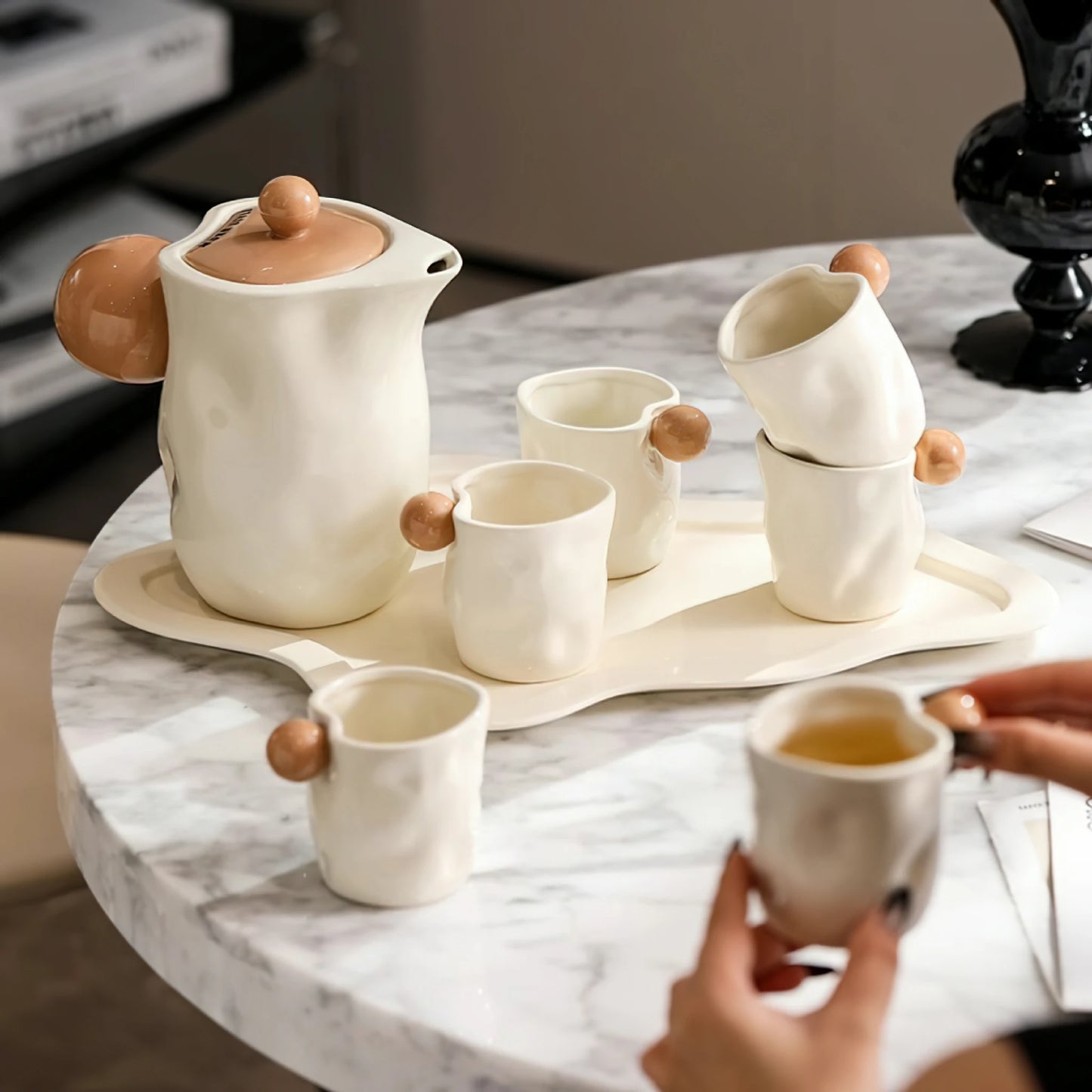 Irregular Ceramic Tea Water Cup Set
