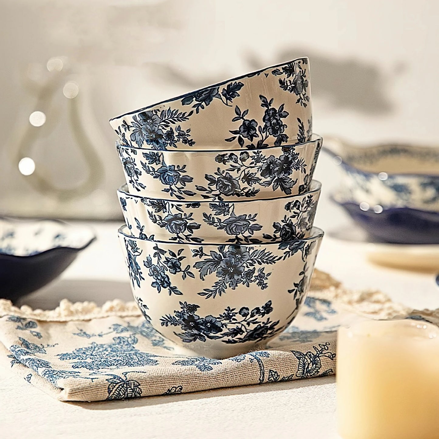 LANDAI MANOR Series Blue Ceramic Dinnerware