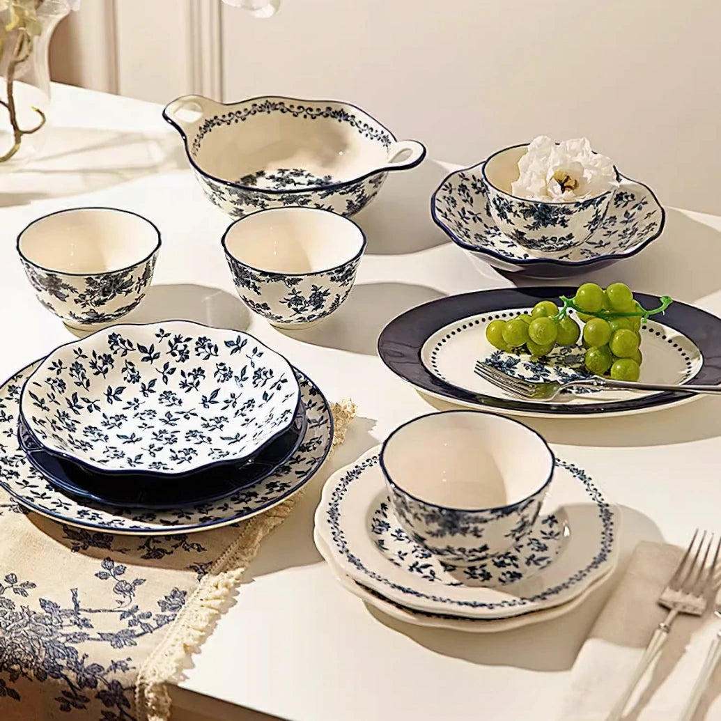 LANDAI MANOR Series Blue Ceramic Dinnerware
