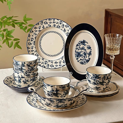 LANDAI MANOR Series Blue Ceramic Dinnerware