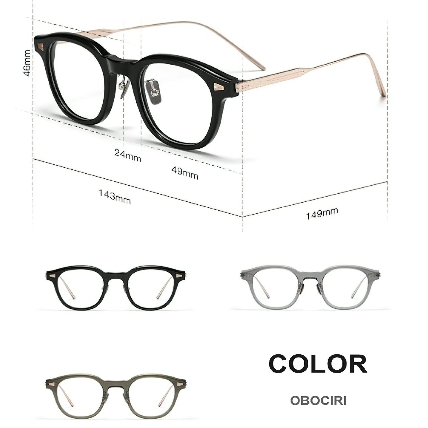 Marie 1962 Round Glasses with Thin Temples