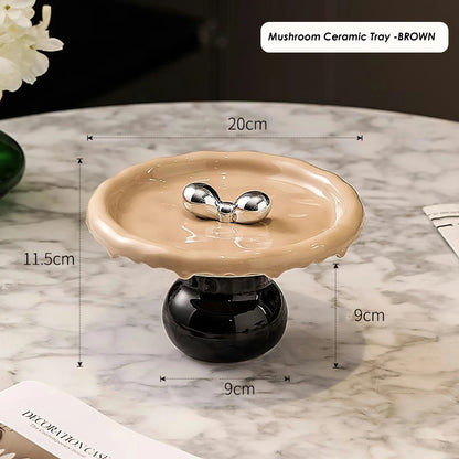 Mushroom Ceramic  Jewelry Tray Fruit Bowl