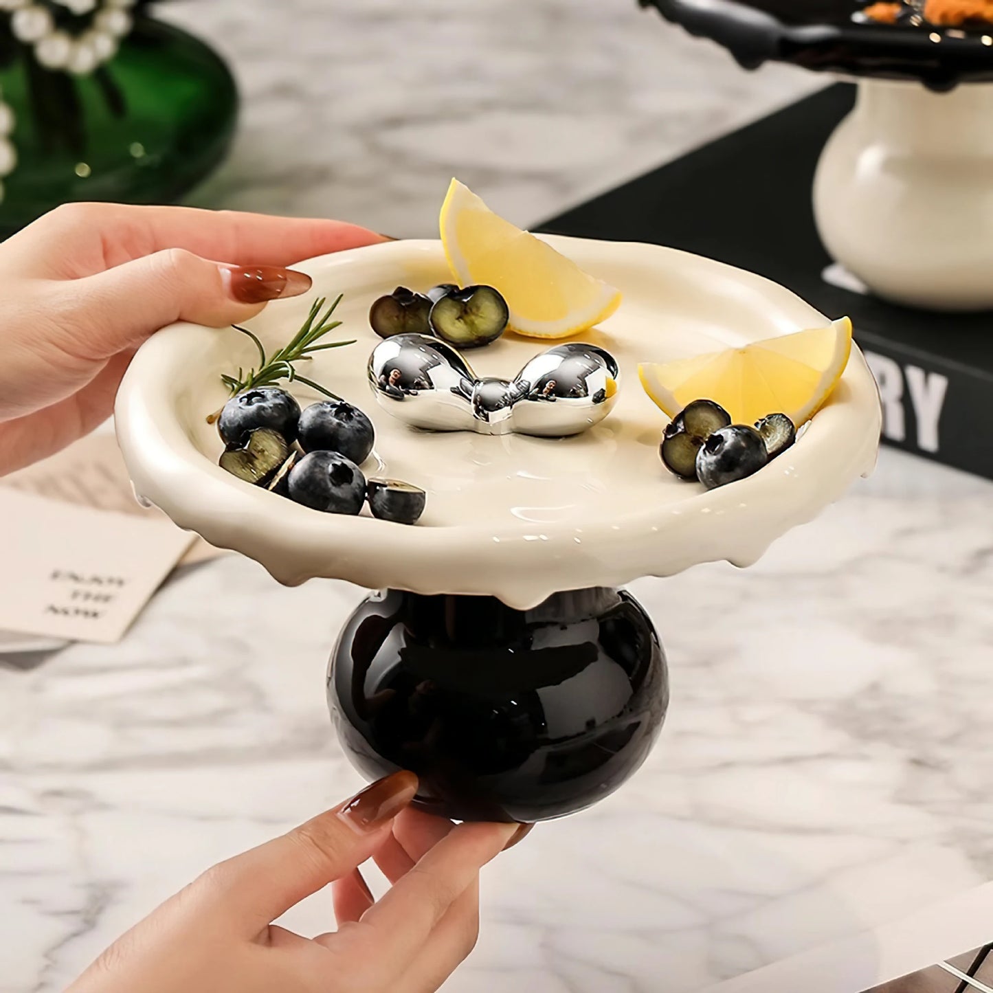 Mushroom Ceramic  Jewelry Tray Fruit Bowl