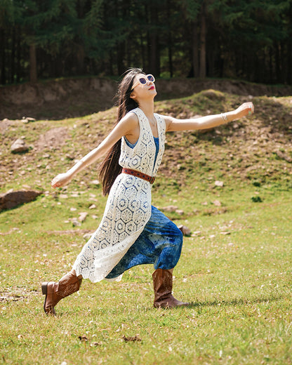 Mystic Waves Boho Tie-Dye Maxi Dress