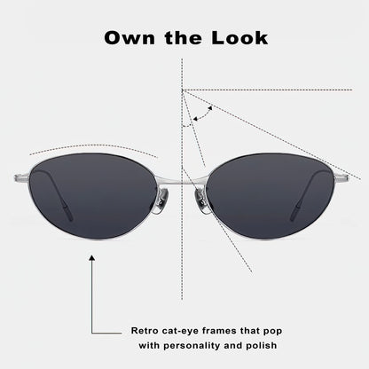Oval Sunglasses with Thin Temples