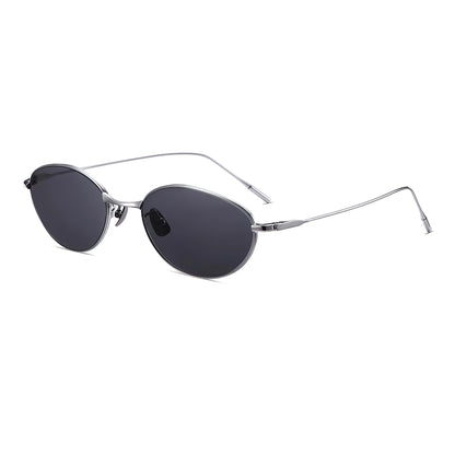 Oval Sunglasses with Thin Temples