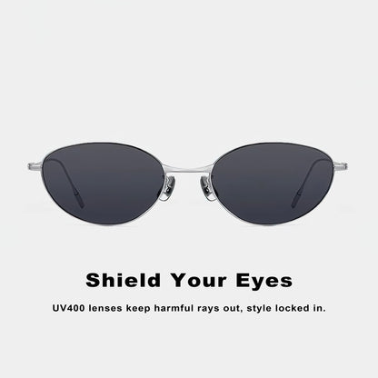 Oval Sunglasses with Thin Temples