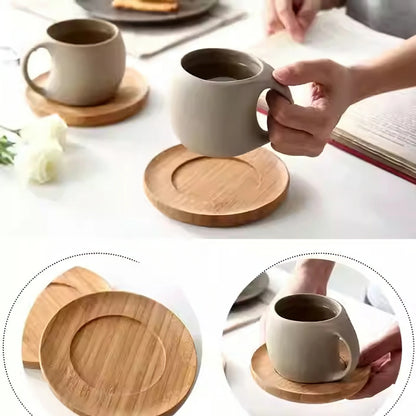 6 set Retro Ceramic Coffee Cup & Saucer - 7oz