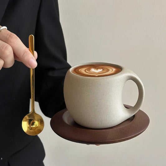 6 set Retro Ceramic Coffee Cup & Saucer - 7oz