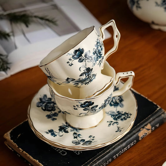 Rose Coffee And Tea Cup Saucer Set