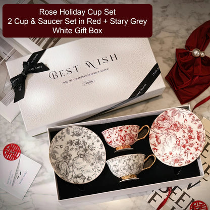 Rose Holiday Cup and Saucer