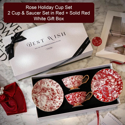 Rose Holiday Cup and Saucer