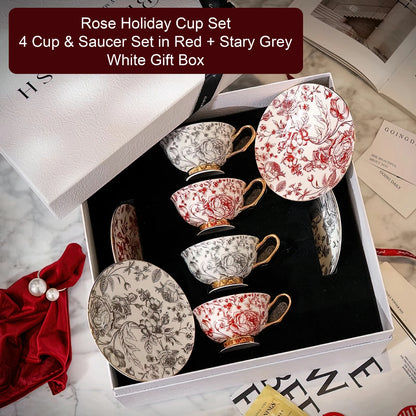Rose Holiday Cup and Saucer