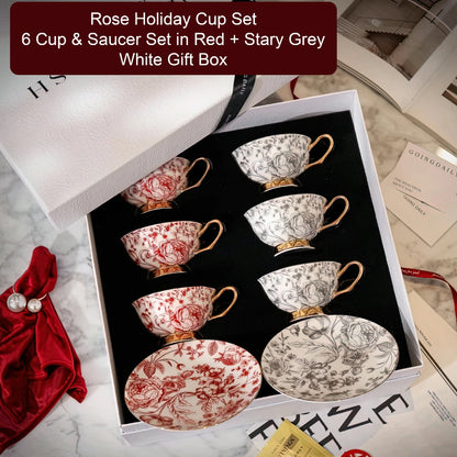Rose Holiday Cup and Saucer