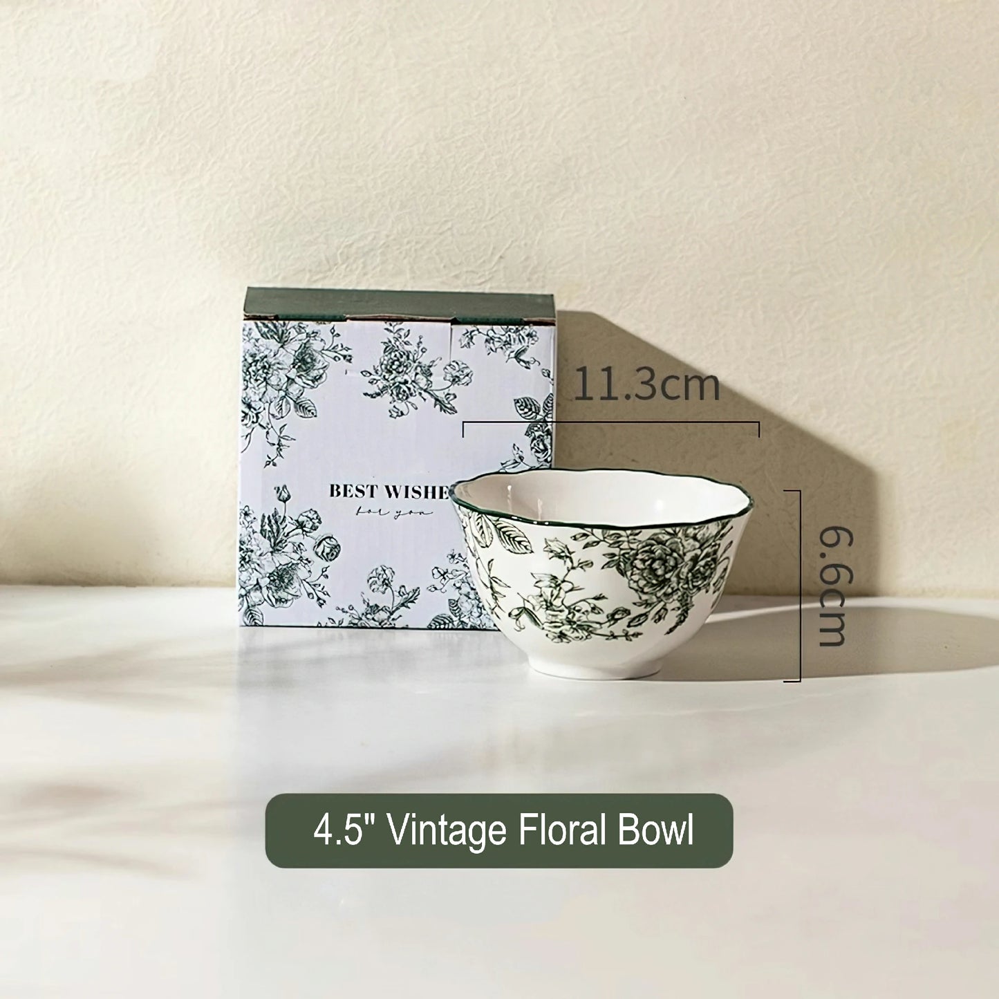 Rose Holiday Vintage Green Series Dinnerware Bowl and plate