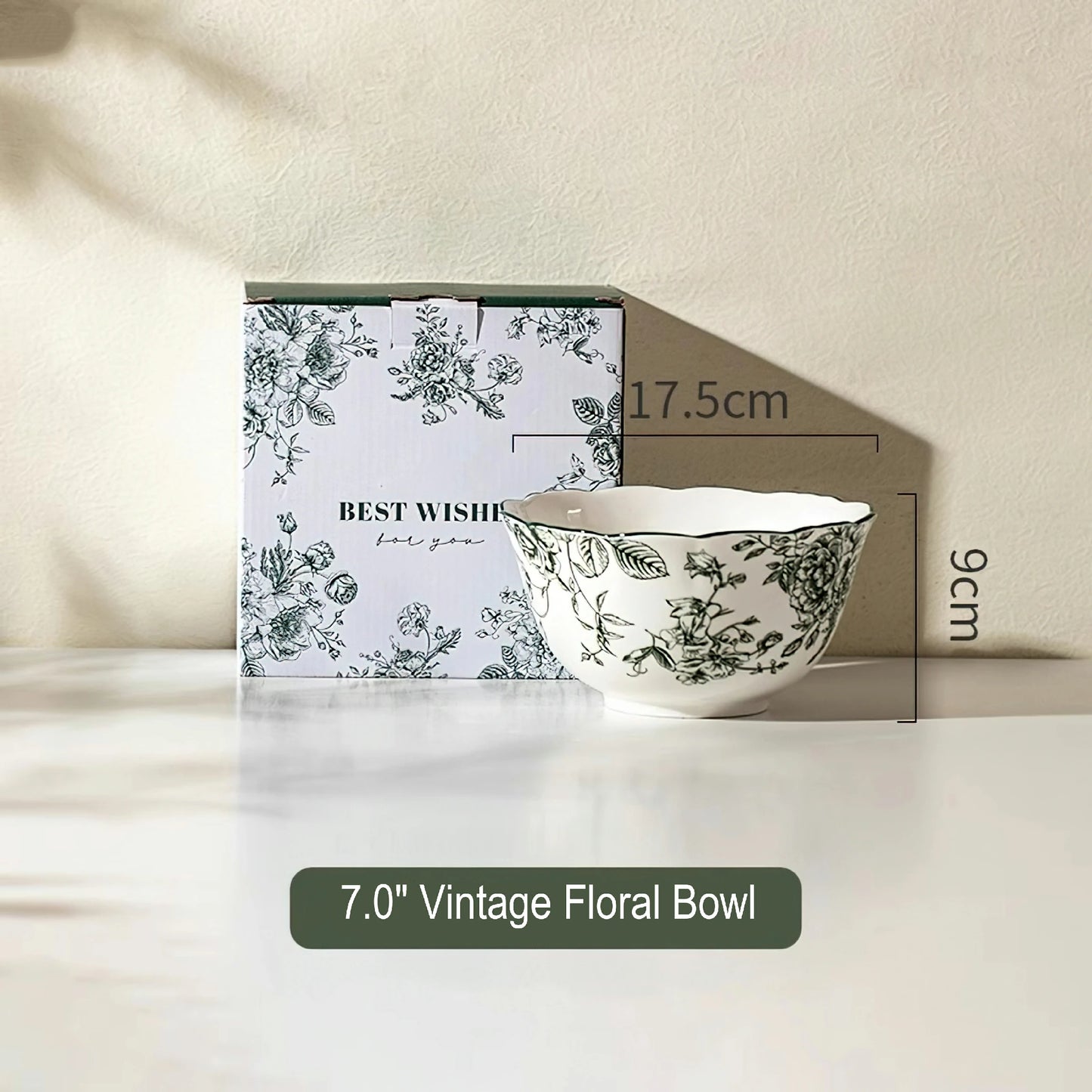 Rose Holiday Vintage Green Series Dinnerware Bowl and plate