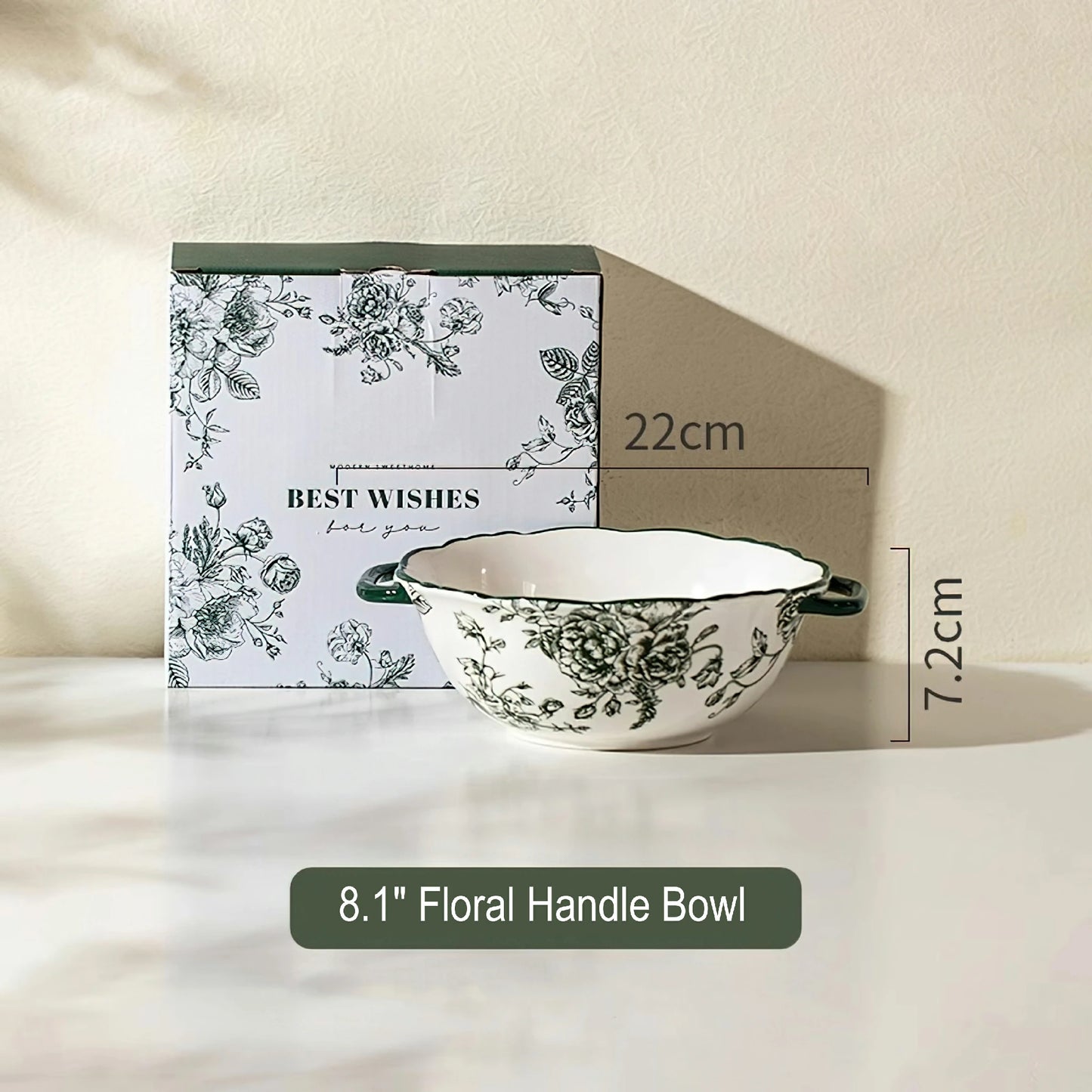 Rose Holiday Vintage Green Series Dinnerware Bowl and plate