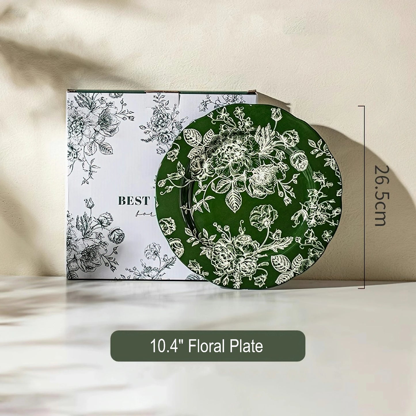 Rose Holiday Vintage Green Series Dinnerware Bowl and plate