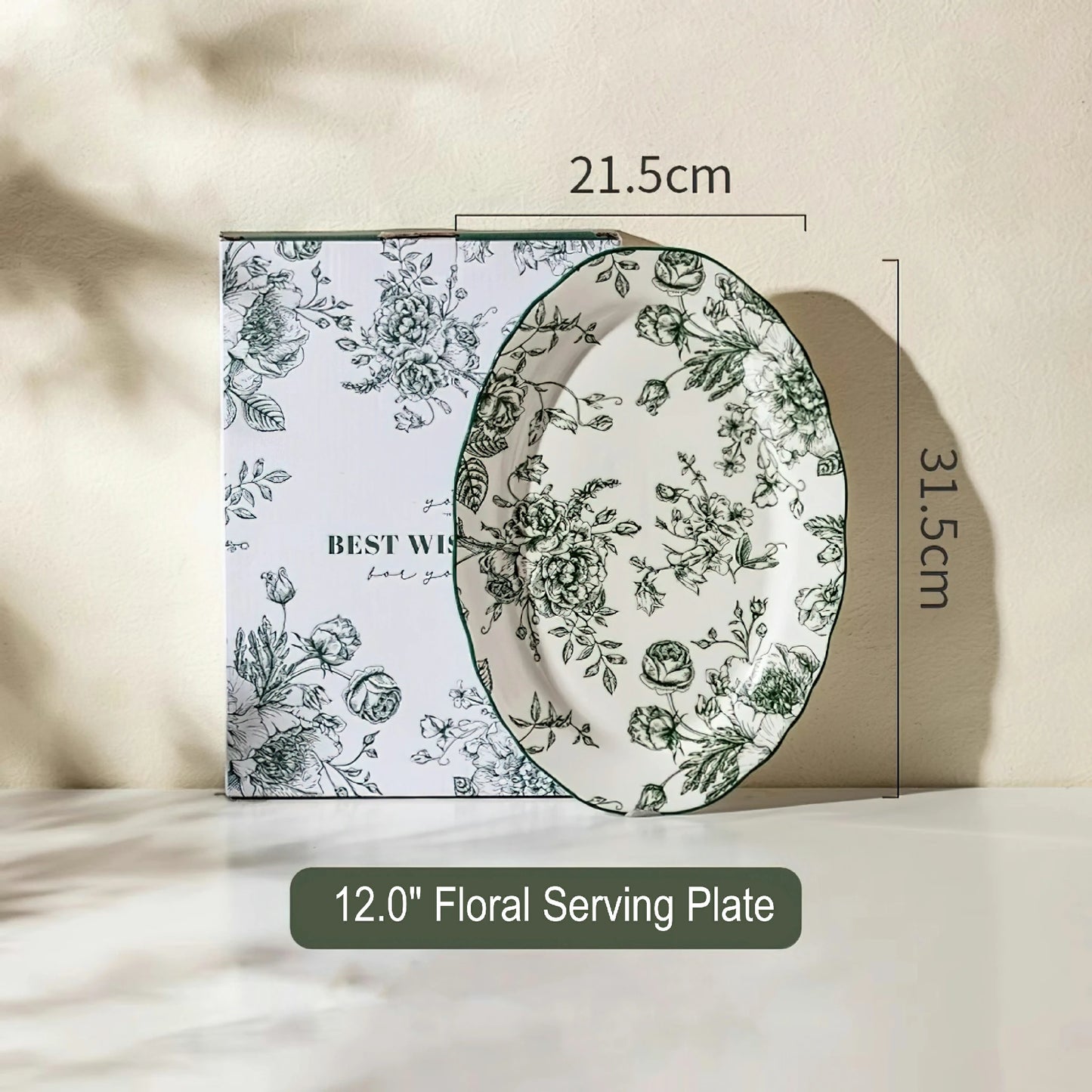 Rose Holiday Vintage Green Series Dinnerware Bowl and plate