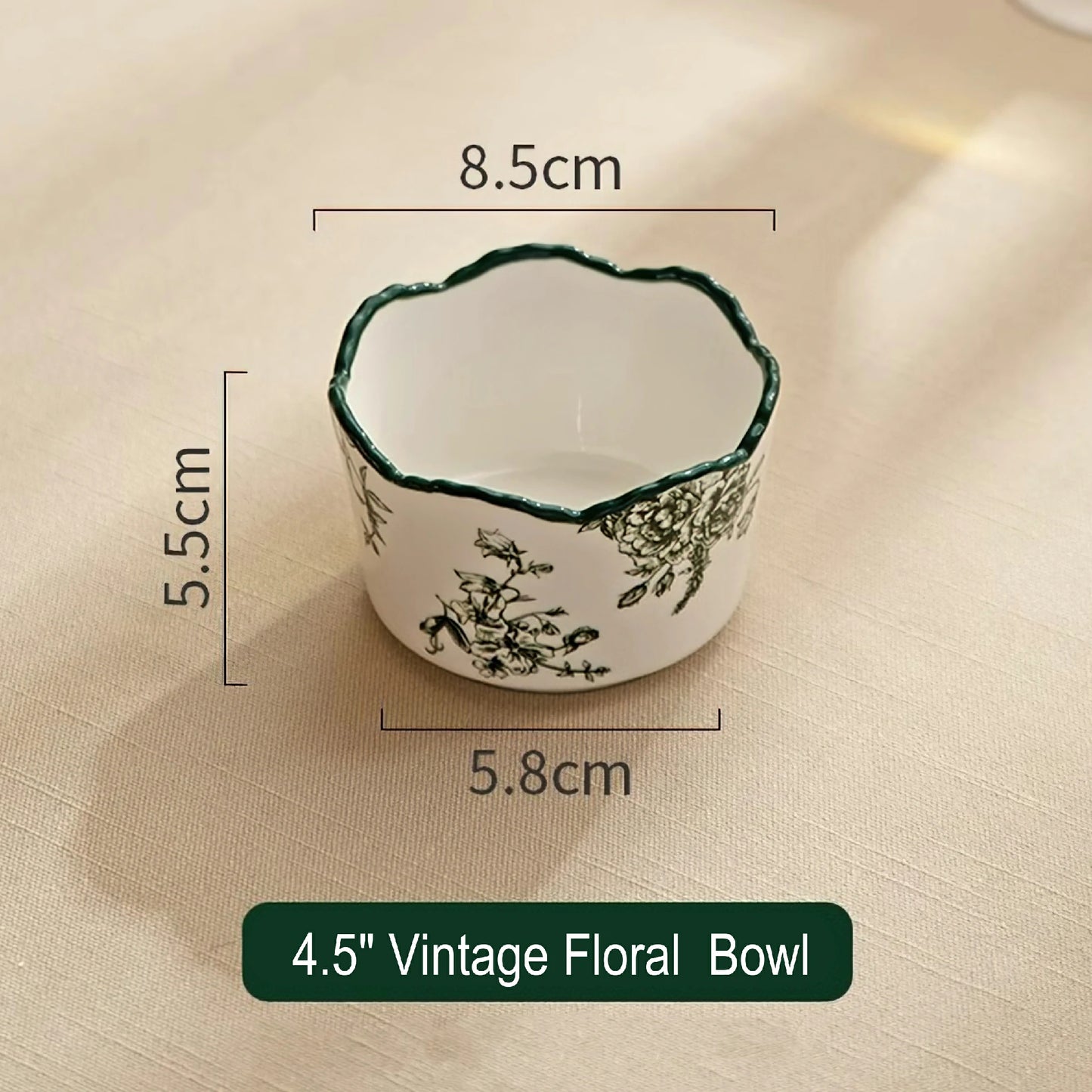 Rose Holiday Vintage Green Series Dinnerware Bowl and plate