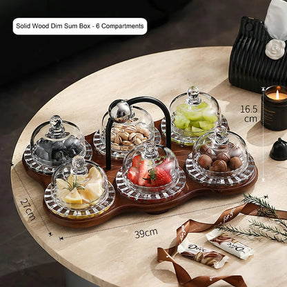 Solid Wood Snack Glass Storage Box Set
