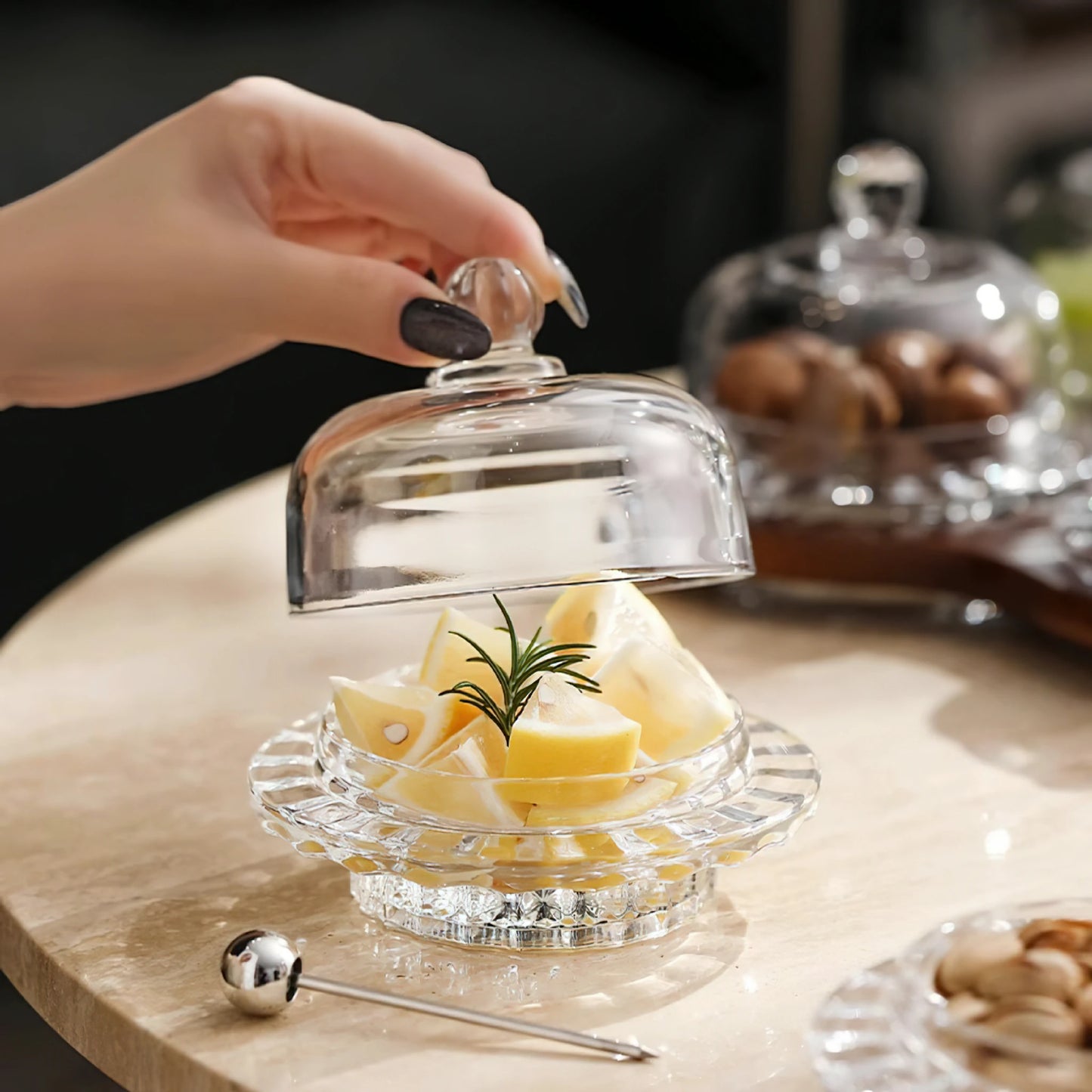 Solid Wood Snack Glass Storage Box Set