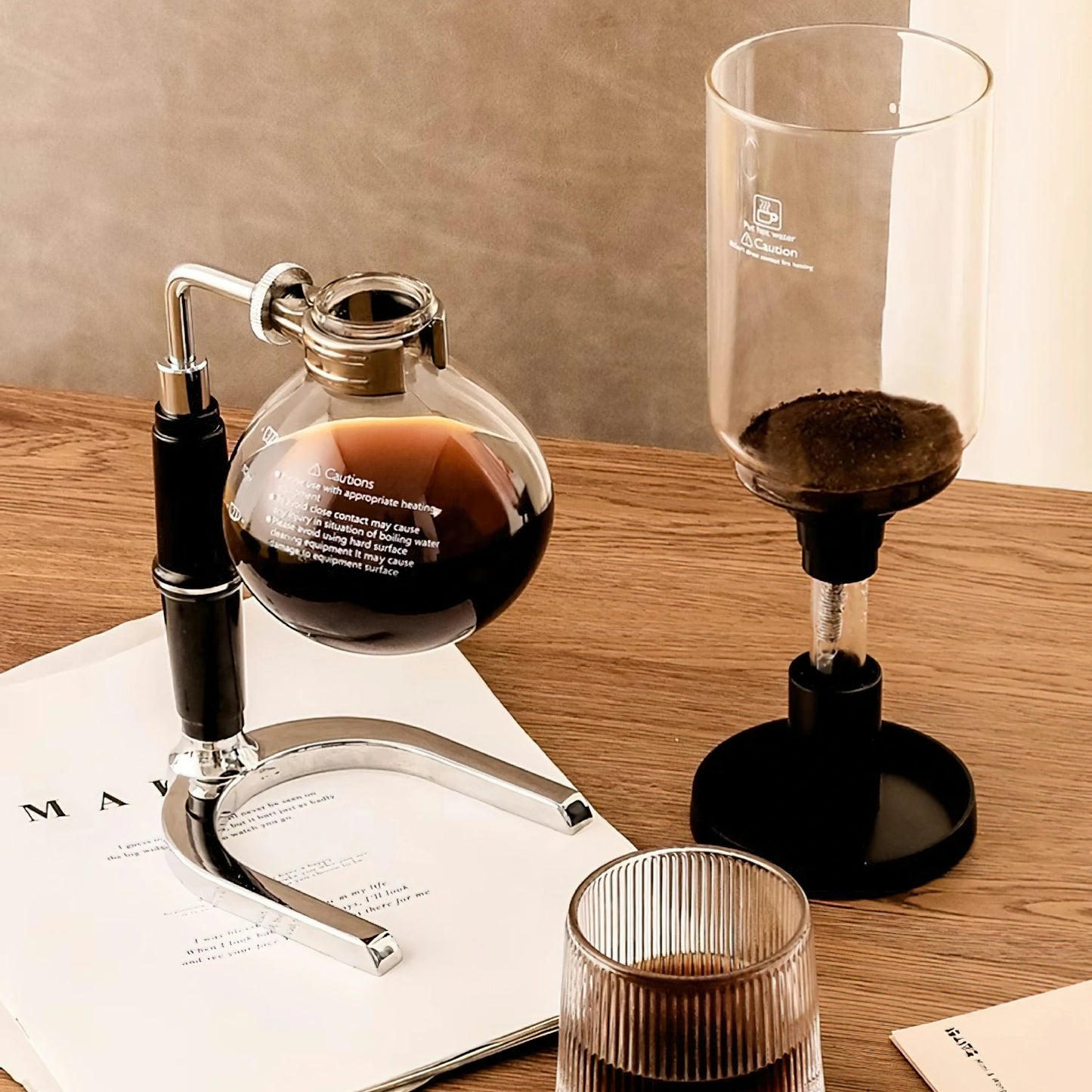 Borosilicate Glass Siphon Coffee Maker + Coffee Heating Stove