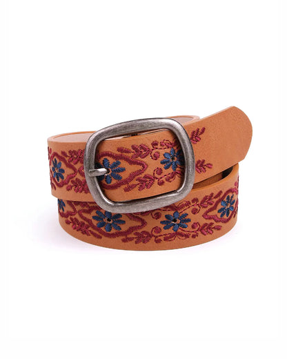 Thai Tribal Square Buckle Pattern PrintRetro Waist Belt