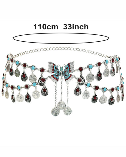 Tribal Butterfly Coin Waist Chain