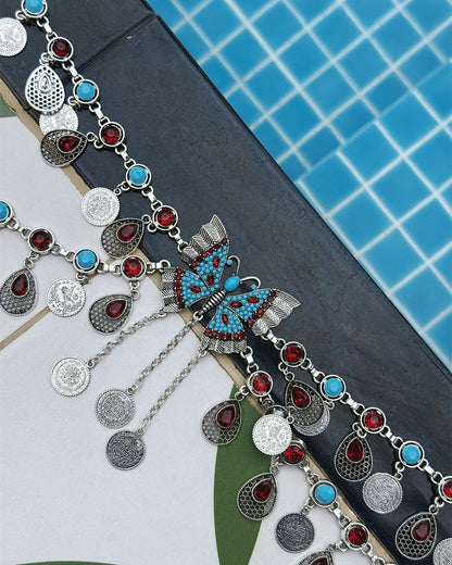 Tribal Butterfly Coin Waist Chain