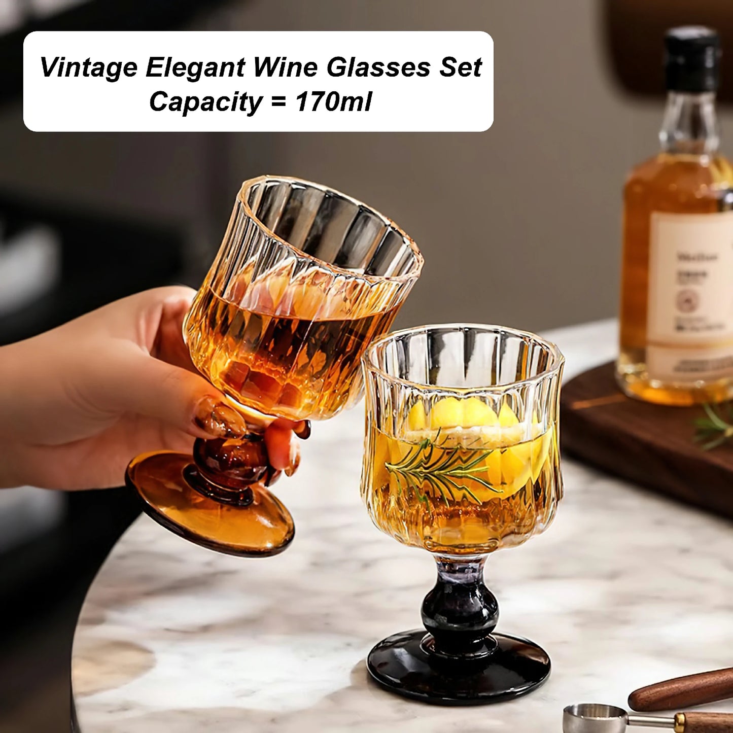 Vintage Elegant Wine Glasses set