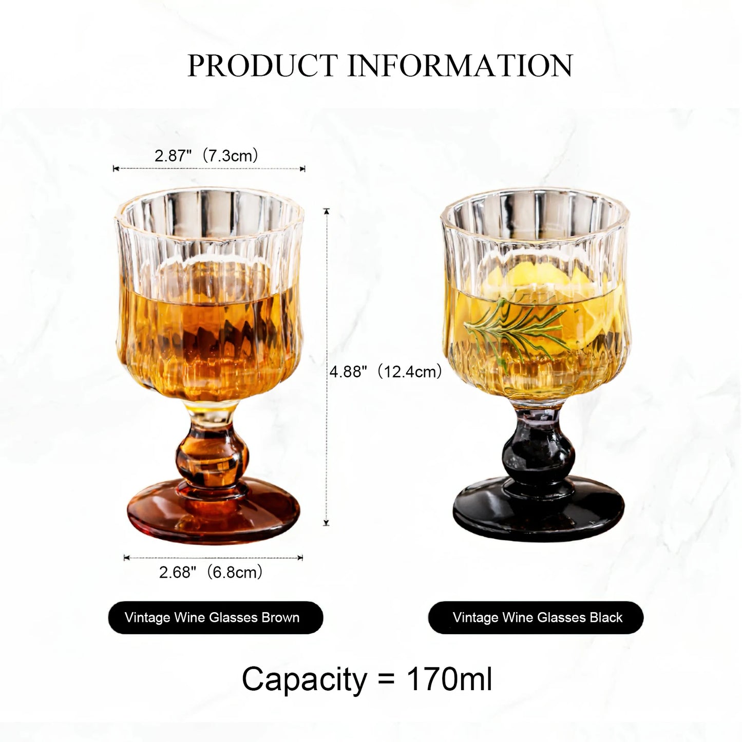 Vintage Elegant Wine Glasses set