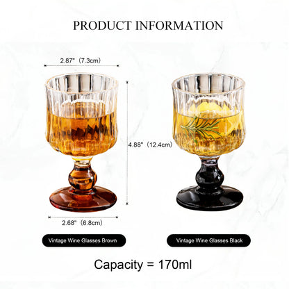 Vintage Elegant Wine Glasses set