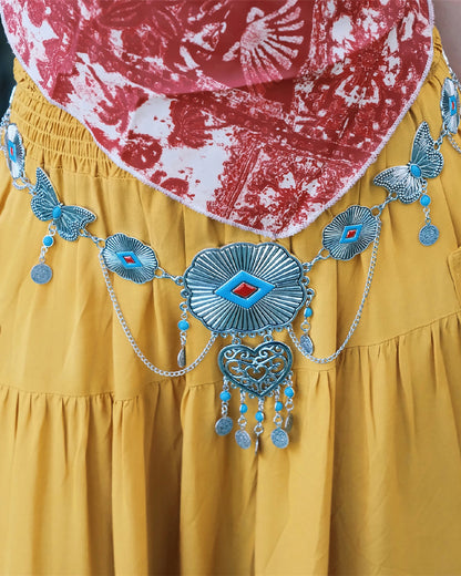 Vintage Gold Coin Long Chain Tassel Waist Chain