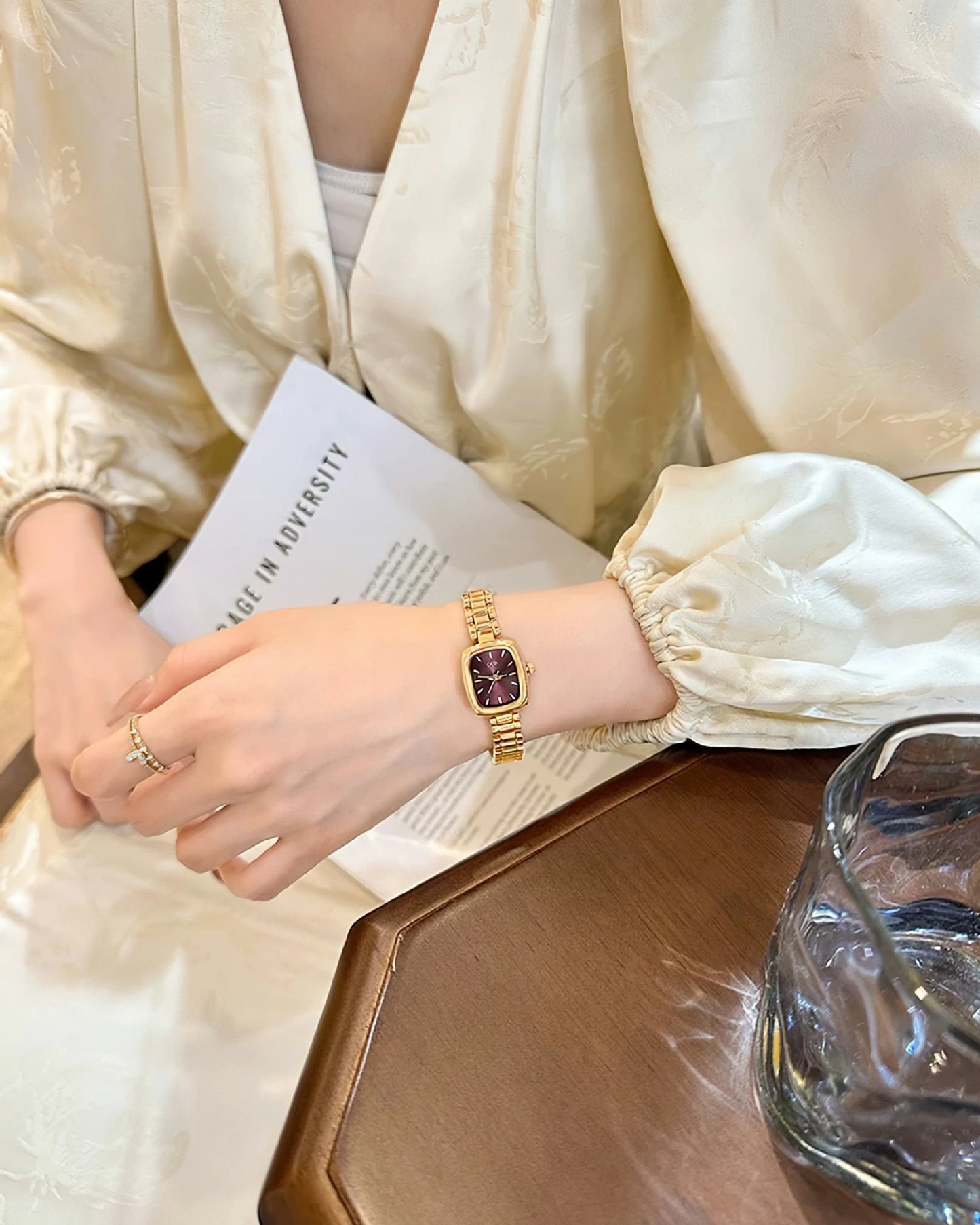 Small Oval Quartz Gold Watch