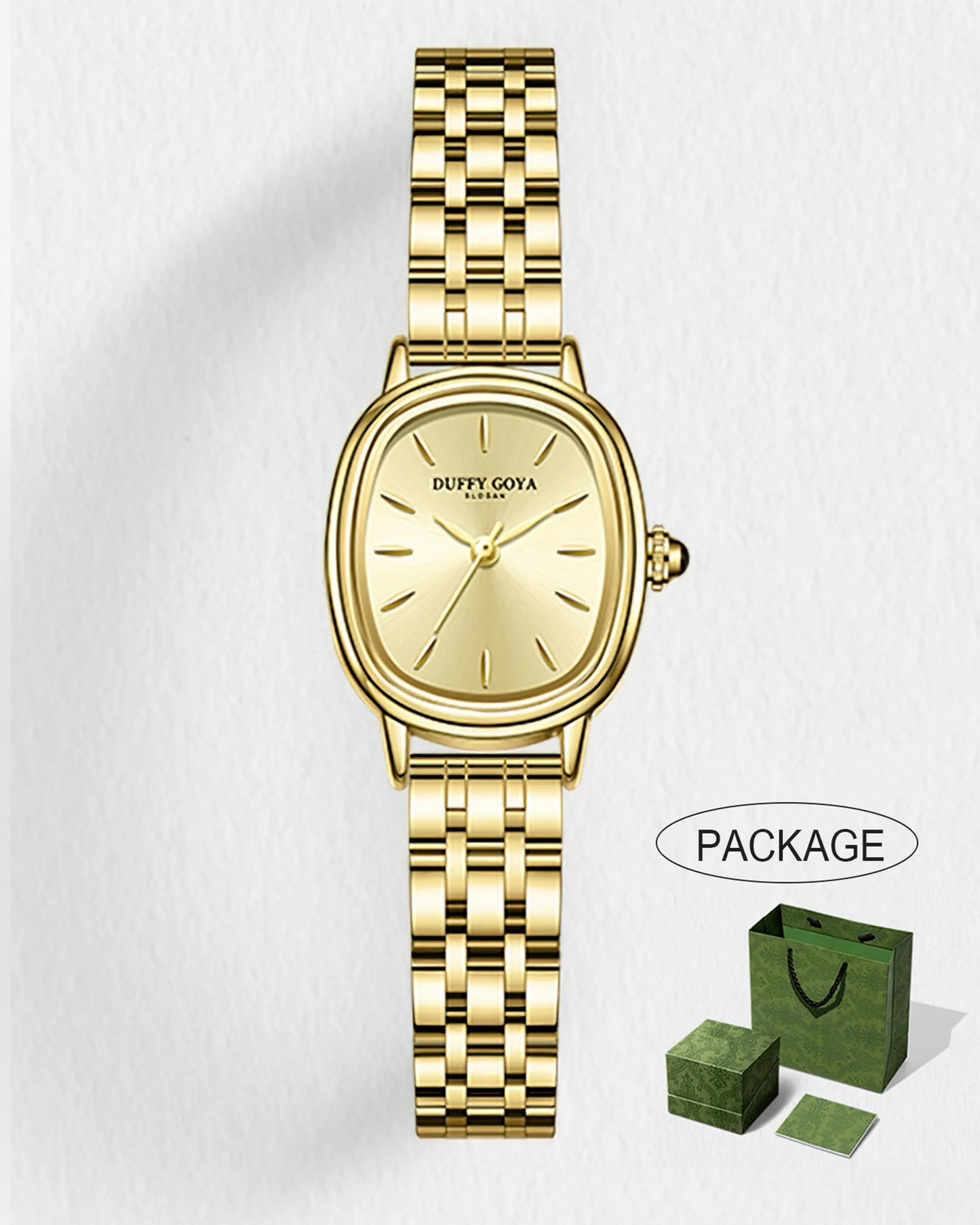 Small Oval Quartz Gold Watch