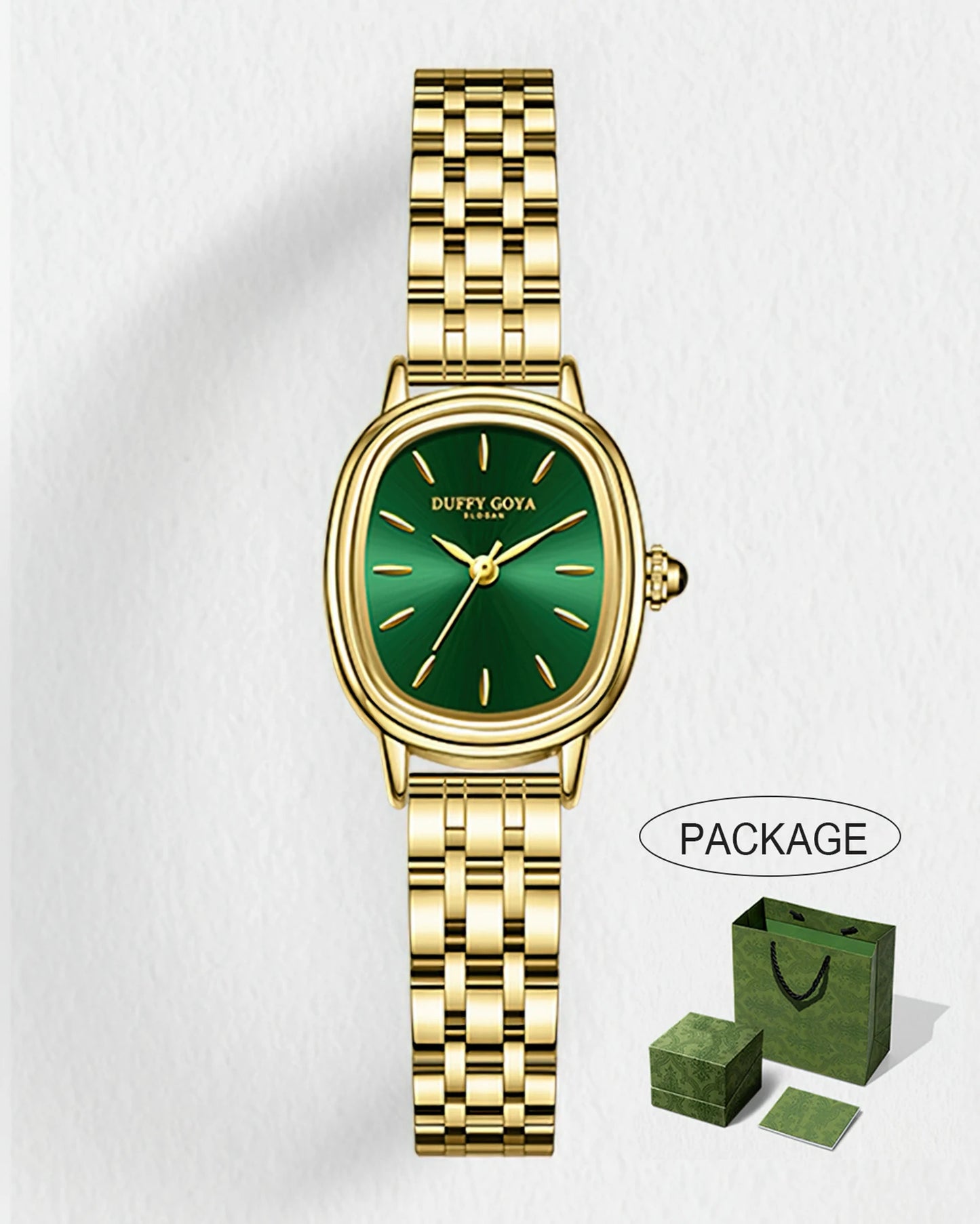 Small Oval Quartz Gold Watch