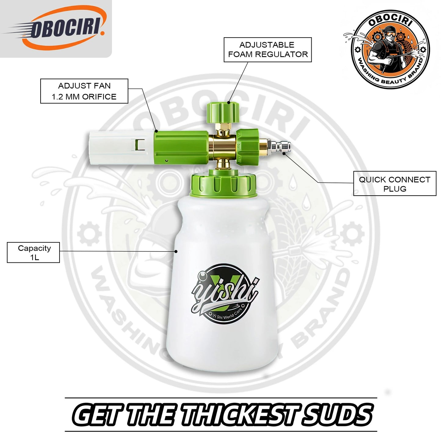 WIDE GREEN MOUTH FOAM CANNON