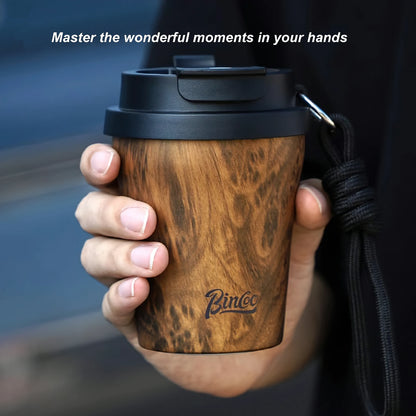 Wood Ceramic Inner layer Insulated Coffee Mug