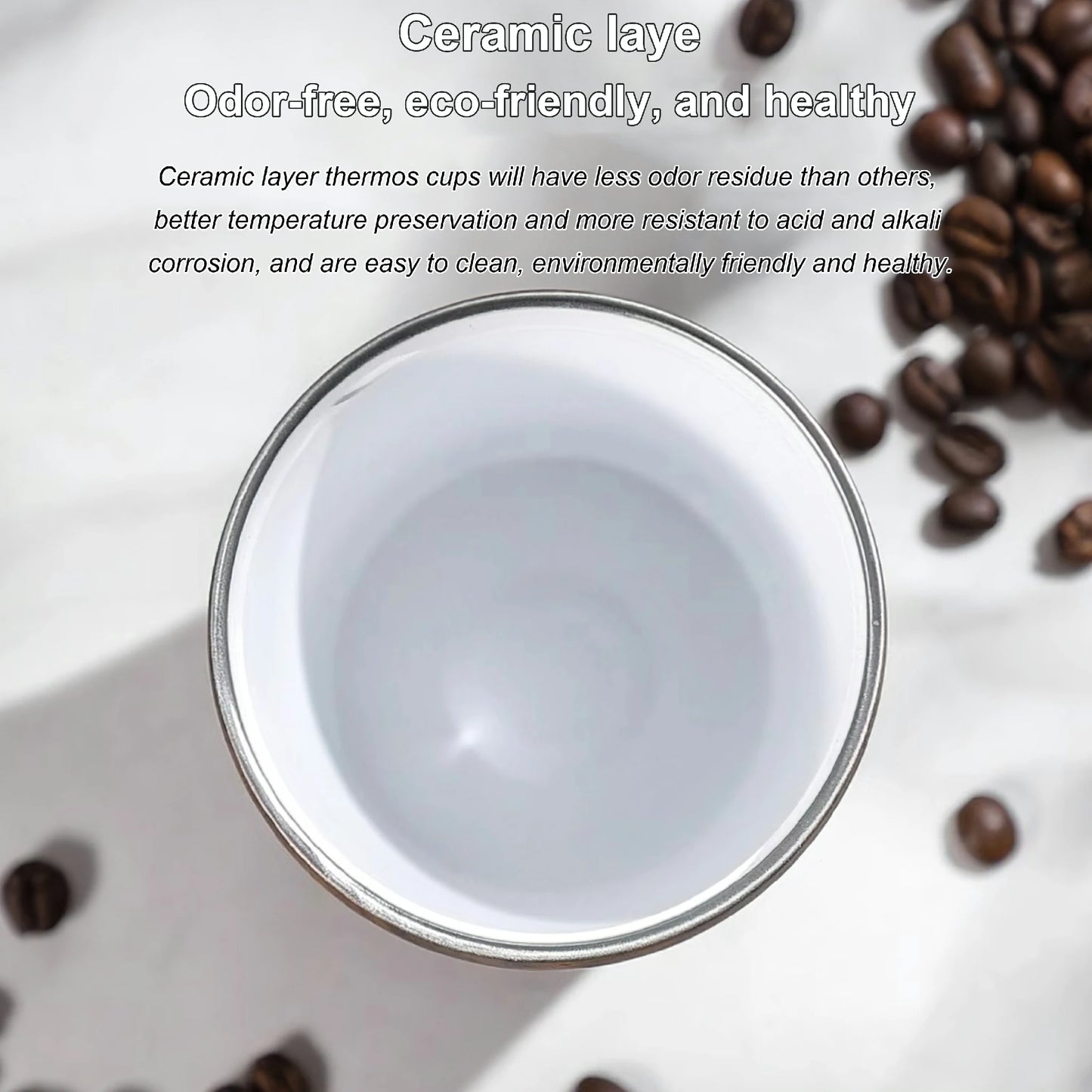 Wood Ceramic Inner layer Insulated Coffee Mug