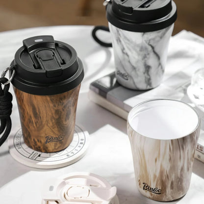 Wood Ceramic Inner layer Insulated Coffee Mug