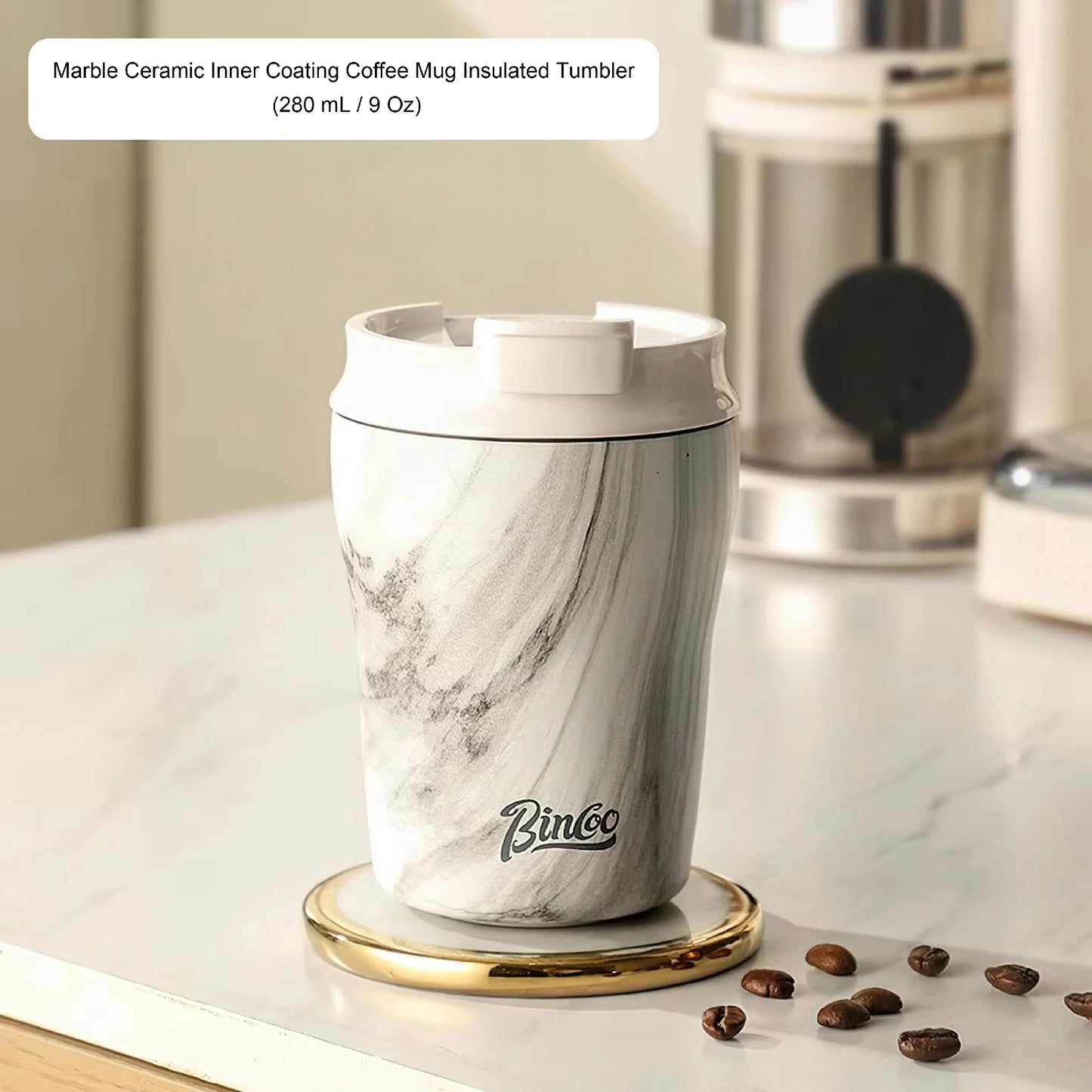 Wood Ceramic Inner layer Insulated Coffee Mug