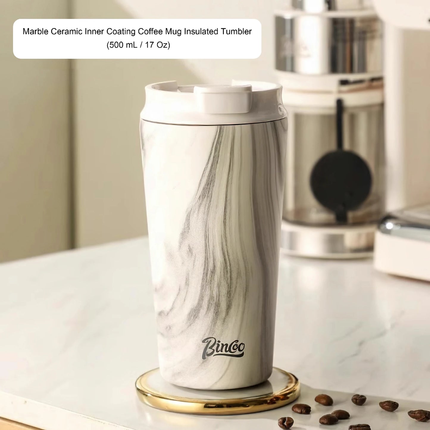 Wood Ceramic Inner layer Insulated Coffee Mug