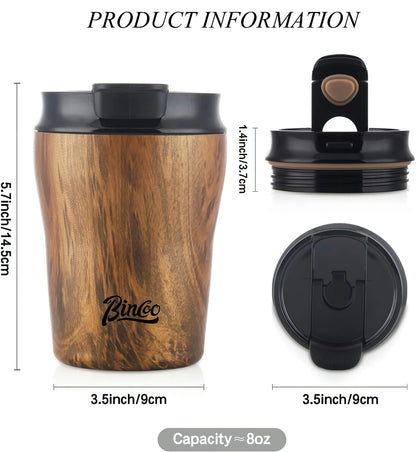 Wood Ceramic Inner layer Insulated Coffee Mug