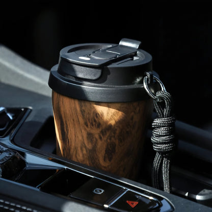 Wood Ceramic Inner layer Insulated Coffee Mug