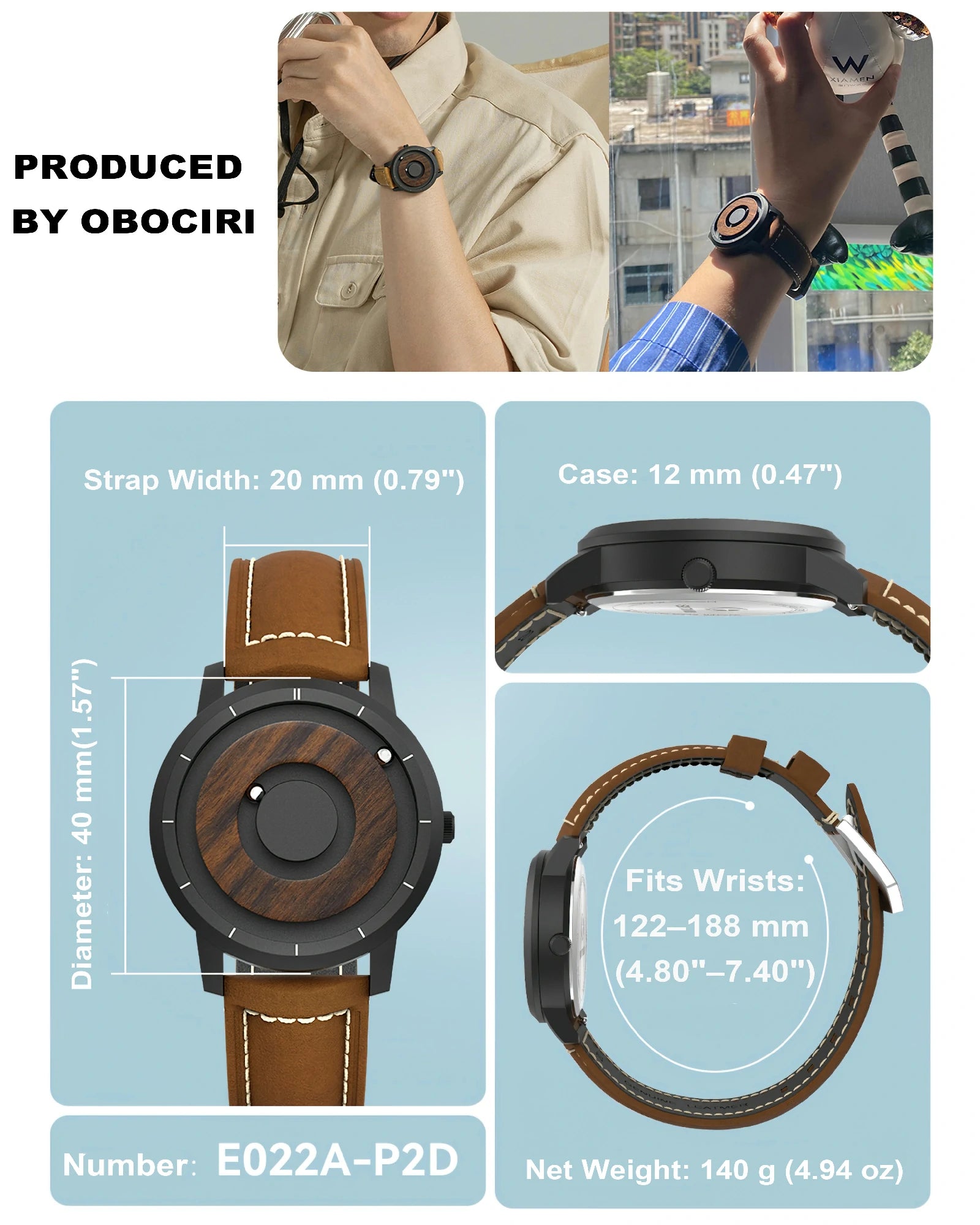 Wooden Magnetic Ball Watch P2D
